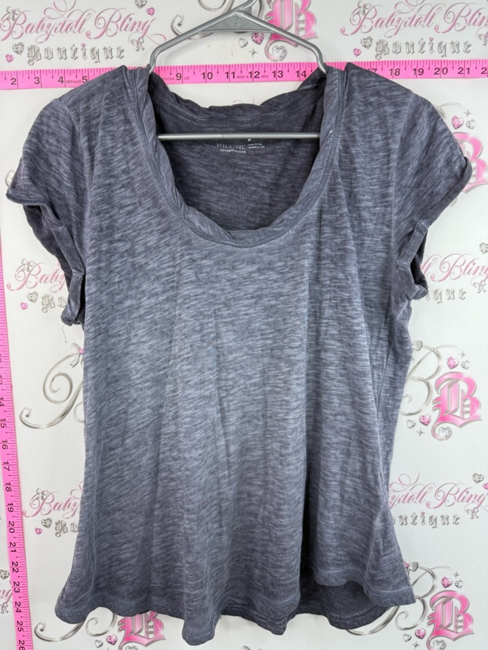 Pilcro and the Letterpress T-shirt Heather Gray Short Sleeve Scoop Neck Tee